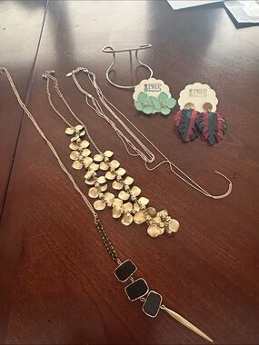 Jewelry Bundle - 3 necklaces, 2 earrings and one bracelet